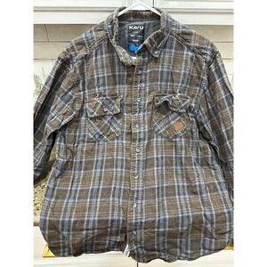 kavu plaid‎ flannel long sleeve boy's xl